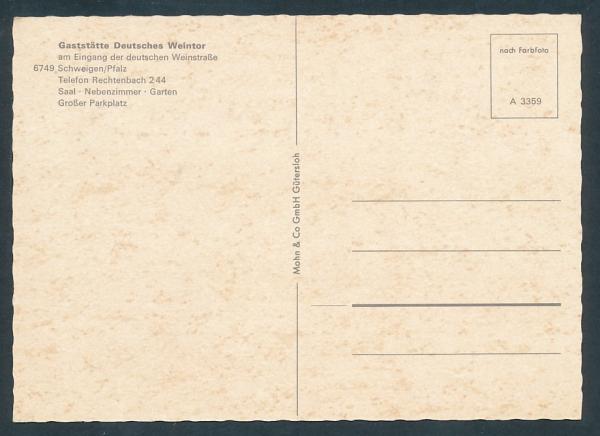 Gaststätte Deutsches Weintor Schweigen Pflz.